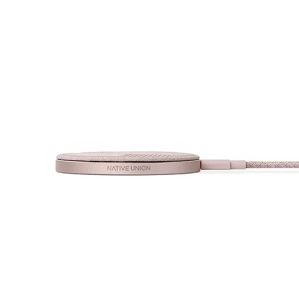 Native Union Drop Marquetry 7.5W Wireless Charging Pad DROP-ROSE-MARQ-AP - Rose - Image 3 of 4