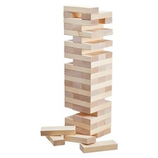 60 Piece Pine Wood Block Tower 7.1x2.4x1.2in Tumbling Game Classic Fun