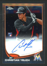 2013 Topps Chrome Christian Yelich Marlins RC Rookie ON CARD AUTO. rookie card picture