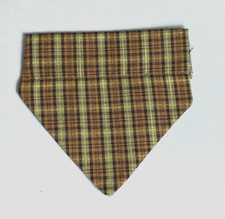 Over Collar Slide On Pet Dog Cat Bandana SPARKLE GREEN/GOLD PLAID  XSMALL