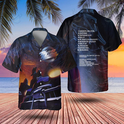 Rock Band ZZ Top Recycler Hawaiian Shirt Button Down Music Lovers Size S 5XL