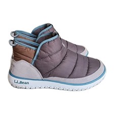 L.L. Bean Mountain Classic Quilted Ankle Boots Women's Brown Teal Puffer Sz 7M
