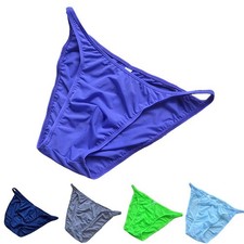 Cooling Ice Silk Men's Brief Underwear Shorts Panties for Summer Comfort