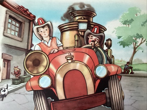 Seltenes 1945 Freddy und das Feuerwehrauto Animationsbuch Alexander Zaffo illustriert - Bild 9 von 13