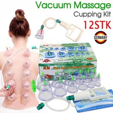 Schröpfen Gläser Set Vakuum Massage 12er + Pumpe Saug Glocken Cupping Schröpfset