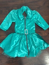 childs bright diamond blue 80s style dance costume