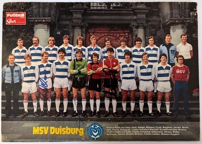 MSV Duisburg Fußball Mannschaftsbild mehrfach signiert (Oy-0210