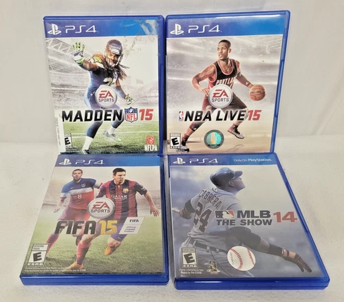 PS4 Lot of 4 Sports Games - Madden 15, NBA Live 15, Fifa 15, MLB 14-Fast Ship