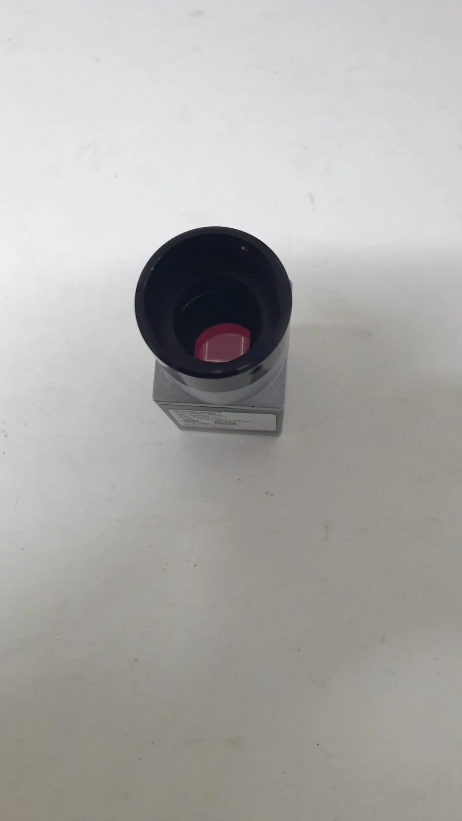 Front of the Basler acA1600-60gc showing the lens mount opening and sensor window