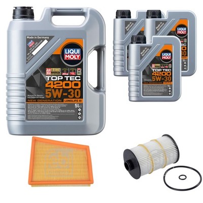 FEBI BILSTEIN Inspektionspaket 8L Liqui Moly Top Tec 4200 5W-30 für Bentley
