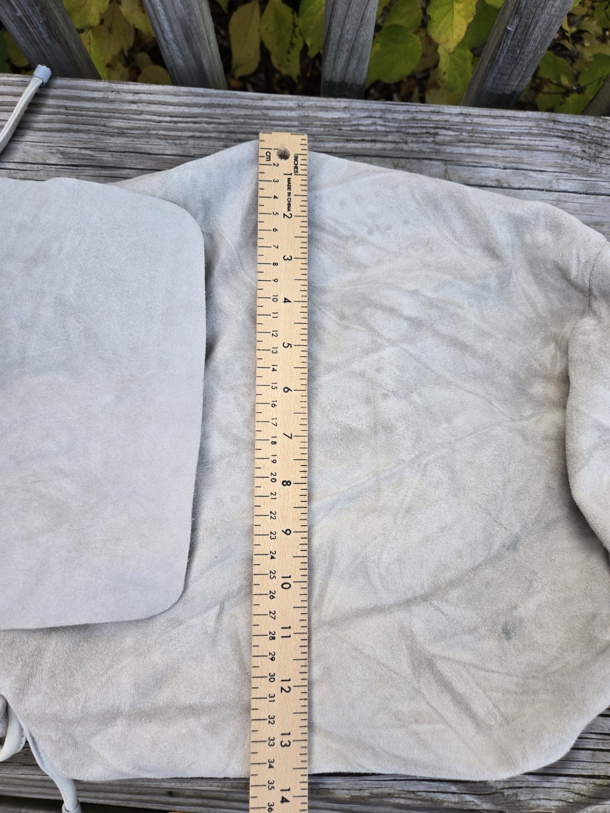 COS Suede Leather Backpack Light Gray - image 11