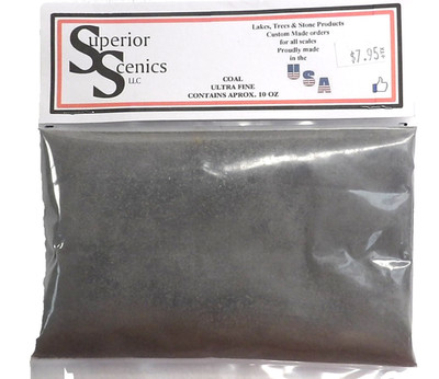 N Scale Superior Scenics  Coal Ultra Fine Ballast 10 oz Bag
