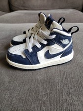 Jordan 1 Retro High OG TD Toddler Size 6C Shoes Navy-White 640735-174 GREAT