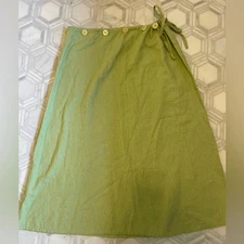 Linda Lundstrom Linen Blend Lime Green Slip Skirt | 10