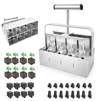 Upgraded Soil Blocker Handheld, 8 Soil Block Maker for Starting, 2 inch Manua...