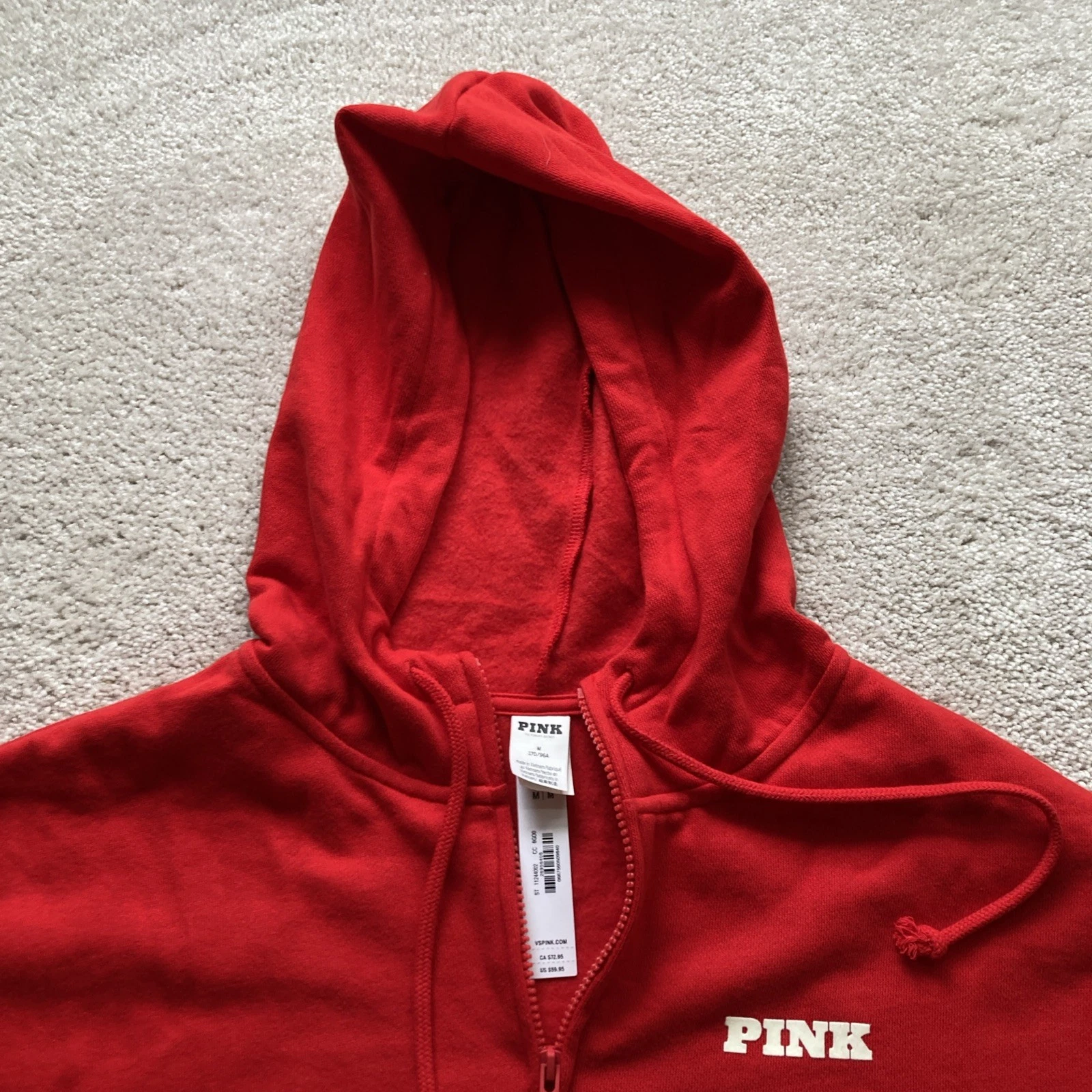 UNDERCOVER Felpa con cappuccio e zip intera Victoria's Secret rosa IVY pile rosso medio