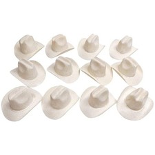 12 Mini Cowboy Cowgirl Rodeo Western Hats, 3.5 Inches Size Miniature