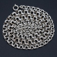 Garibaldi Kette Silber - Verlauf Vintage Alt - ca. 44,5cm / 11,9g