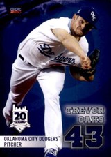 2017 Oklahoma City Dodgers Choice #20 Trevor Oaks Riverside California CA Card