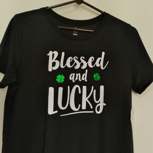 St. Patricks Day Lucky Clover Short Sleeve T Shirt, Size M8/10 503 - Picture 2 of 8