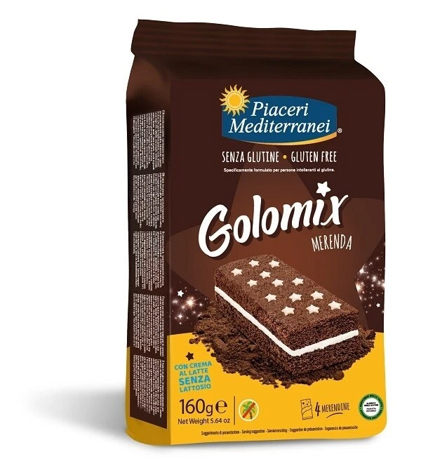Piaceri Mediterranei Golomix Merenda al Cacao Senza Glutine, 4 x 40g