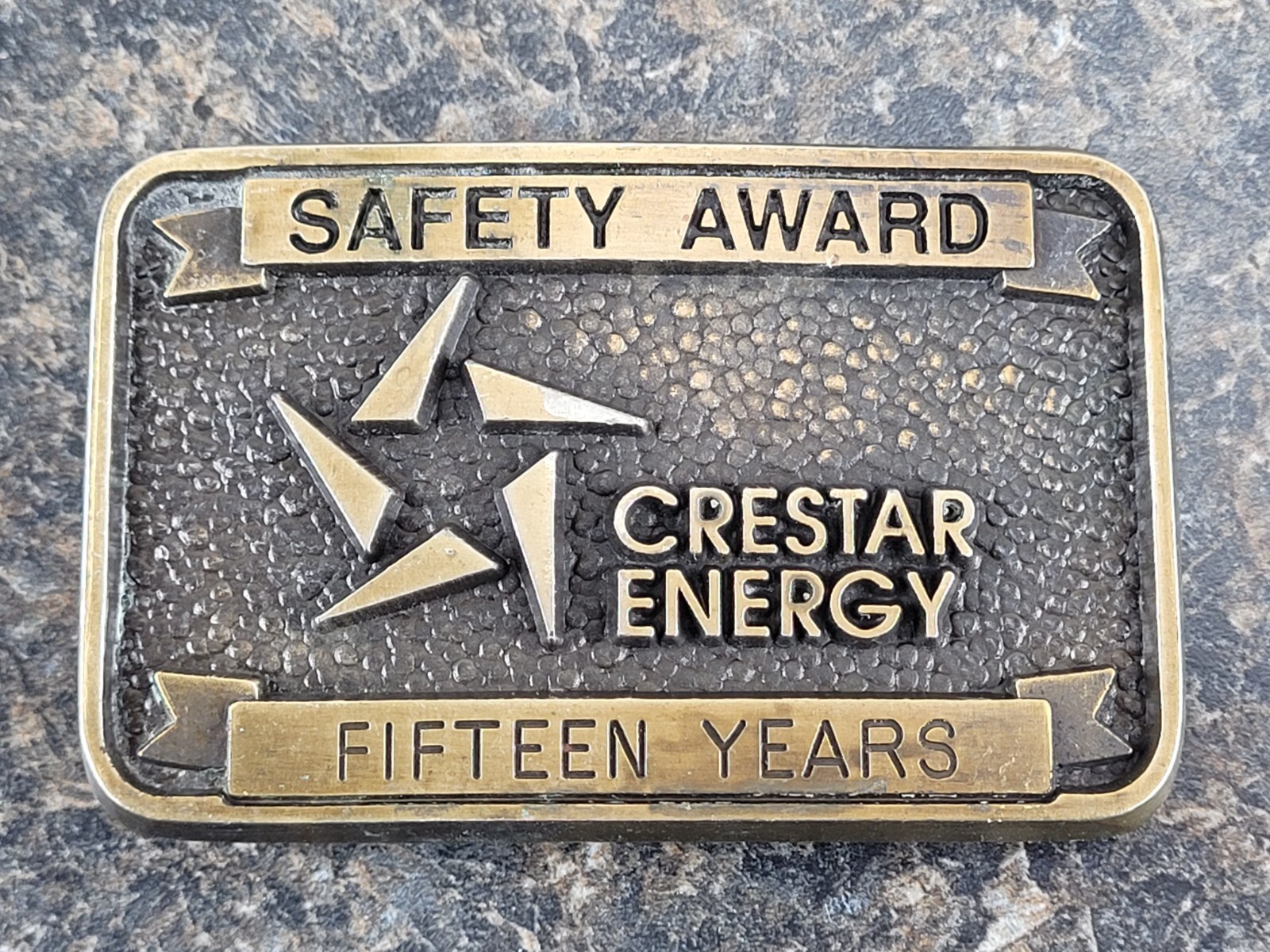 Crestar Energy 15 Years Safety Award Belt Buckle BB3