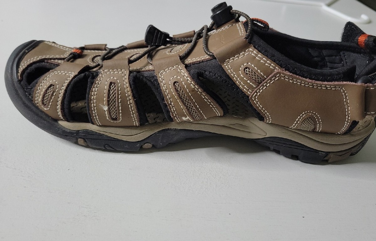 Men\'s Eddie Bauer Leather Waterproof Tommy Sandals Strappy Size 13 Eddie Bauer Tommy Leather Closed Sandals Mens Sz. 13 Hiking  main image 2
