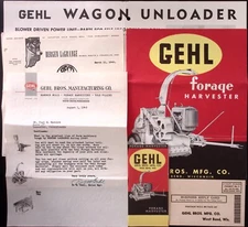1949 Gehl Forge Harvester Dealer Brochure Sales Letter Gehl Brothers West Bend
