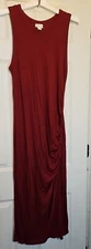 X / XL - Women's Red Plus Size Sleeveless Dress Sundress Sun Dress Ava And Viv