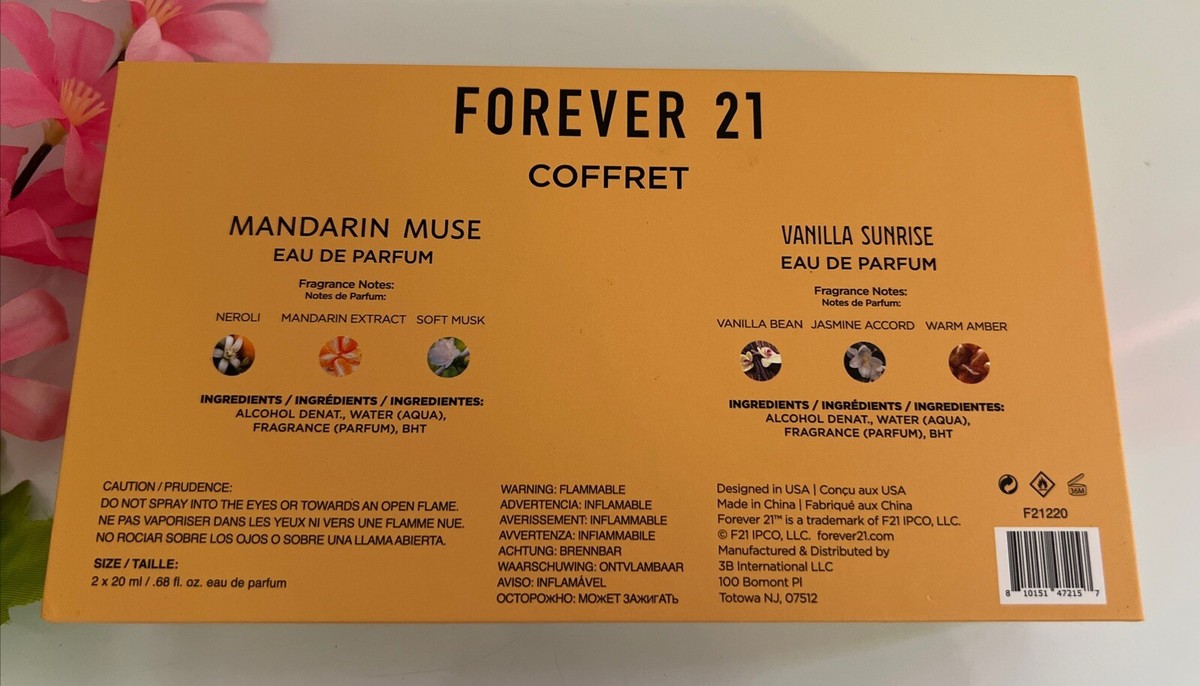 新品未開封　forever and ever50ml Forever 21 Coffret Mandarin Muse /Vanilla Sunrise Perfume 2pc Set