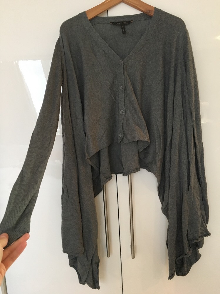BCBG Max Azria Cotton Modal Grey Poncho 