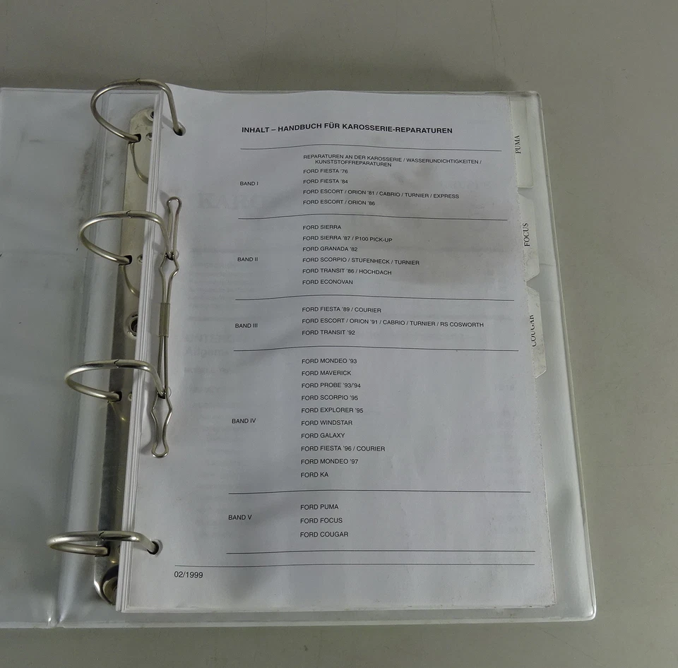 Manual De Taller Ford Carrocería Puma, Focus, Cougar, Ranger, Transit De 2000 - Imagen 2 de 2