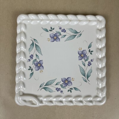 Pfaltzgraff April 5 1/2'' Square Trivet with Rope Edge Vintage USA