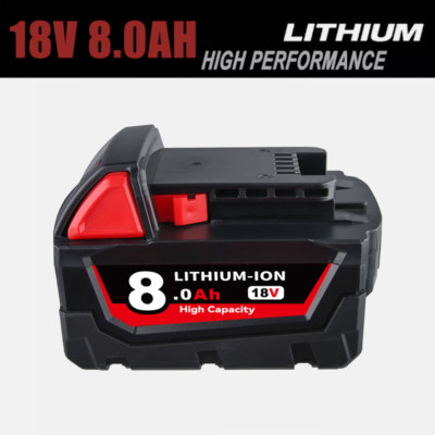 18V Für Milwaukee M18 Ersatz Akku M18B6 8,0Ah Li-Ion 48-11-1860 48-11-1852 M18B5