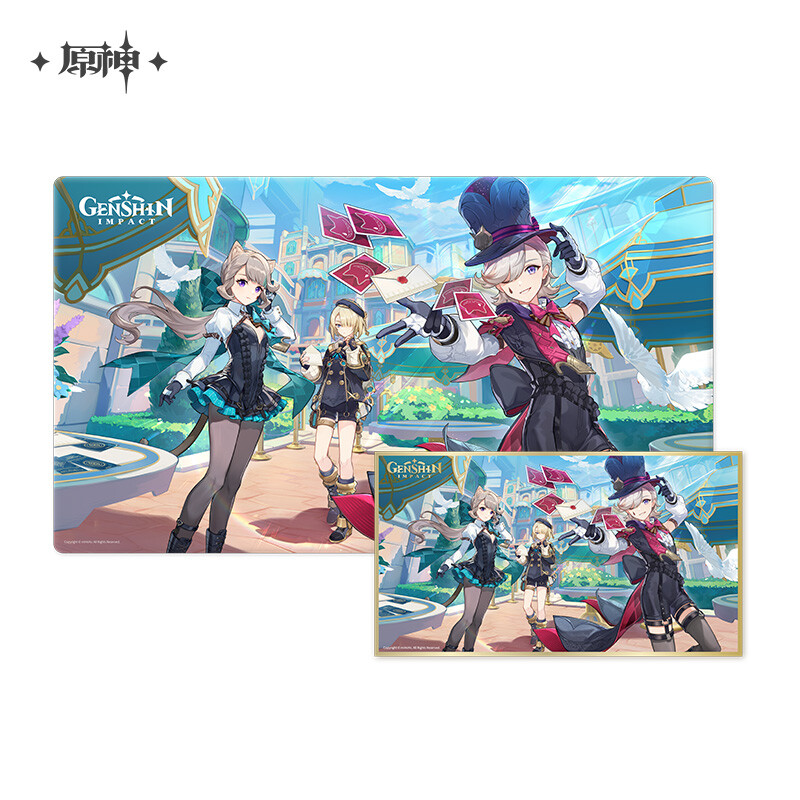 miHoYo Genshin Impact Paper Card Lynette Lyney Freminet Mouse Pads