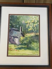 Linda Bohlman Trauger "Backyard Shed Scene" Watercolor Painting - Signed/Framed