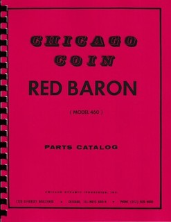 CHICAGO COIN RED BARON PINBALL ARCADE GAME MACHINE MANUAL PARTS CATALOG NEW!