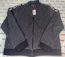 Guess Unisex Andrew Marled Logo Mock Zip Up Sweater Size Medium