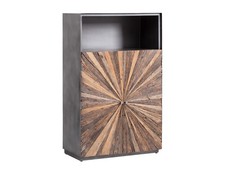 Highboard Derby Metall grau Altholz Massivholz braun Industrial Kommode Schrank