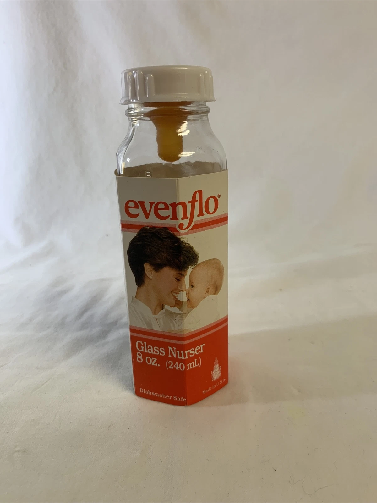 Vintage Evenflo Clear Glass Nurser Bottles 8oz w/ Nipple IU Indiana University