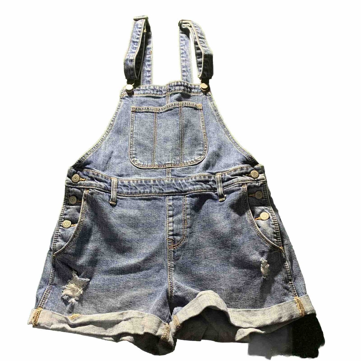 Old Navy Womens SM Overall Shortalls Denim Bib Jeans Garden Beach