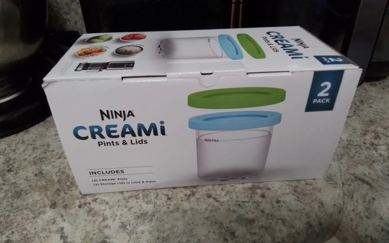Ninja Creami Molds Pint Containers (2 in each pack- 16 ounce)