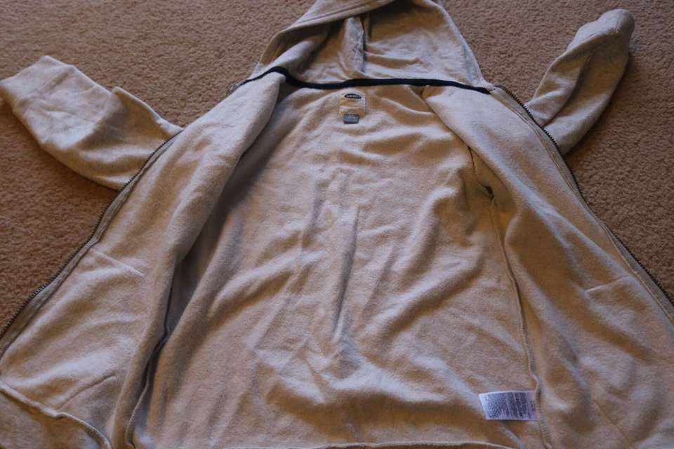 Sudadera con Capucha Old Navy Unisex Crema Cremallera Completa Mezcla Algodón Talla L 10-12 Foto 4 de 4