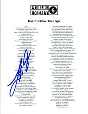 DJ LORD Signed Autographed DON'T BELIEVE THE HYPE Lyric Sheet PUBLIC ENEMY COA