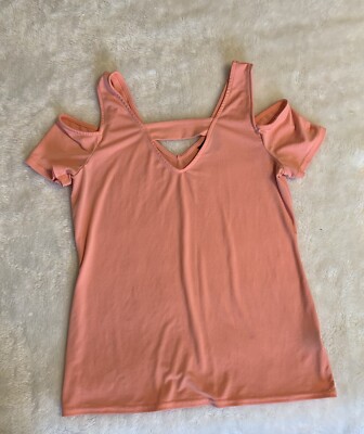 V Neck Bold Elements Pink Blouse Size Medium