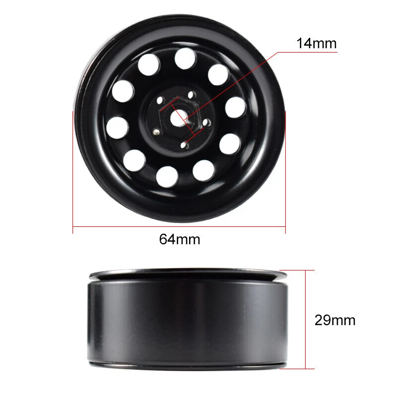 AUSTAR 4X4 2.2" Metallfelge Beadlock Radnabe für RC 1/10 Axial Traxxas Auto - Bild 3 von 4
