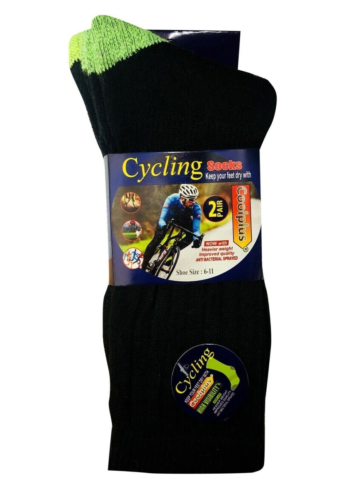 Calcetines de ciclismo para hombre 2 pares térmicos deportes al aire libre carretera bicicleta de montaña Reino Unido 6-11