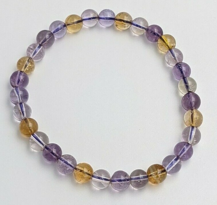 Bracelet amétrine en pierres naturelles polies de 6mm pour bijoux chakra