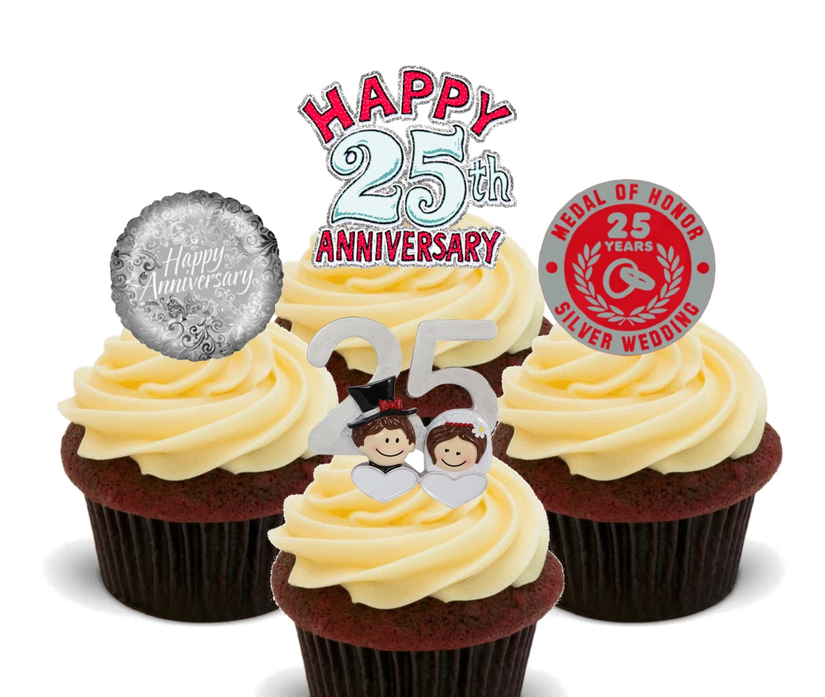 Happy Anniversary Cupcake Toppers