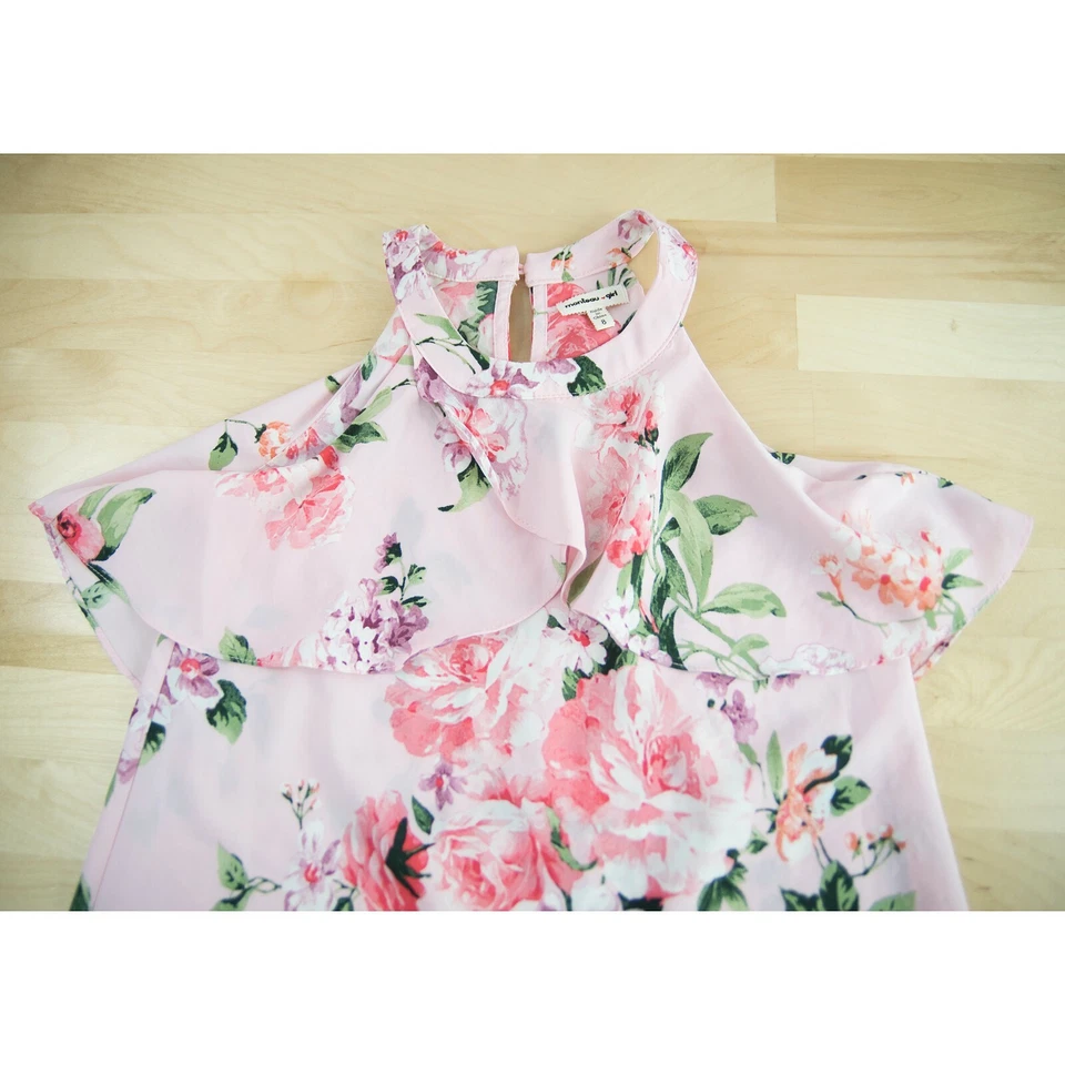 Vestido de verano Monteau niña rosa floral sin mangas sol 8 Foto 2 de 4